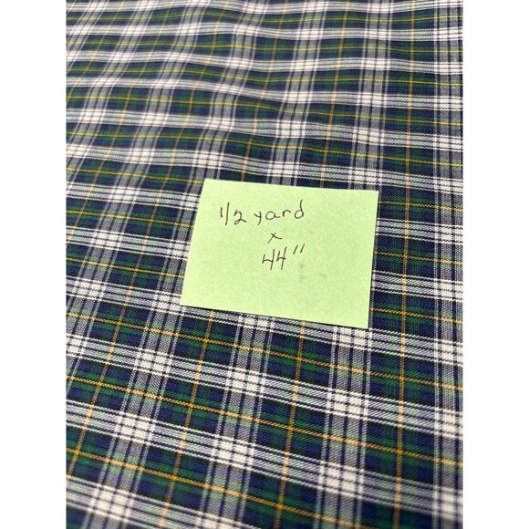 Blue & Green Plaid Cotton Fabric by 1/2 yard x 44" - Picture 4 of 5